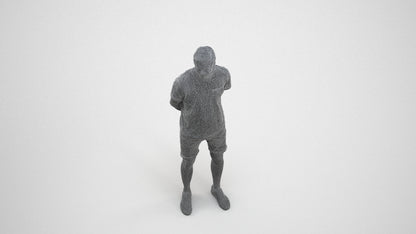 photogrammetry 3D man casual standing, realistic human model archviz FBX, wireframe three-quarter view