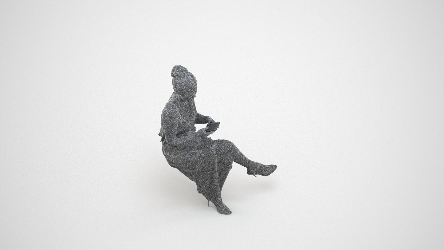 realistic 3D people woman formal formalaffairs, render-ready for V-Ray and Corona, FBX OBJ, wireframe three-quarter view