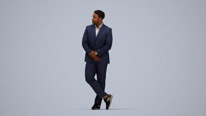 realistic 3D man business, scanned archviz people for Blender and 3ds Max, top-down view render