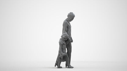realistic 3D girl casual kids, scanned archviz people for Blender and 3ds Max, wireframe side view