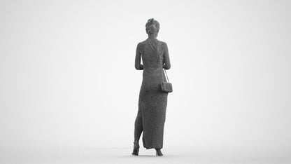 realistic 3D woman formal formalaffairs, scanned archviz people for Blender and 3ds Max, wireframe front view