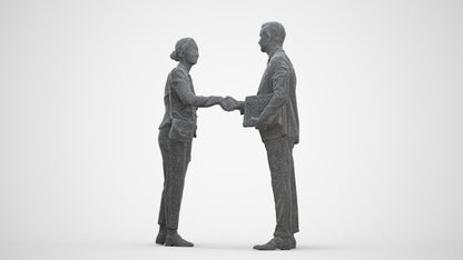 scanned 3D woman business, photogrammetry people for Enscape and V-Ray, three-quarter front view render