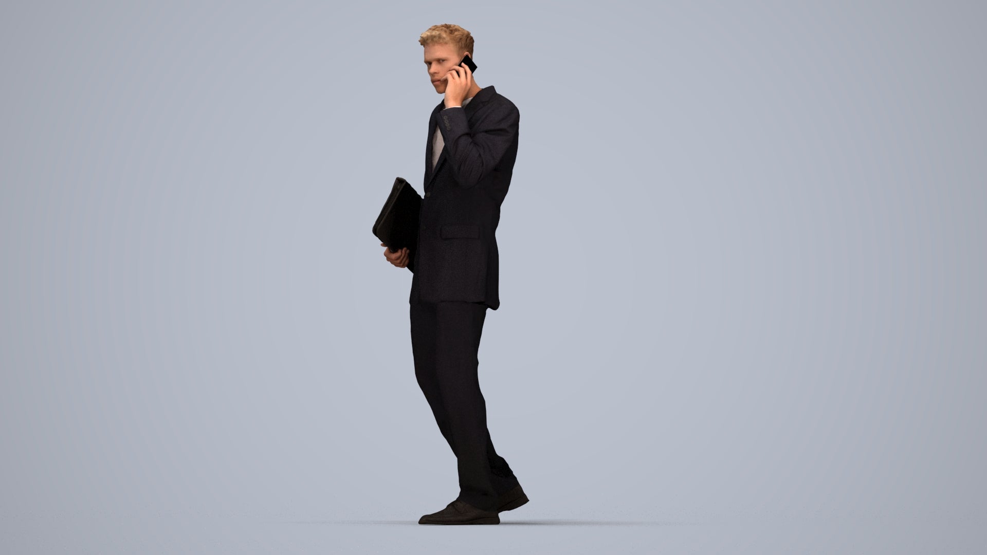 realistic 3D people man business, render-ready for V-Ray and Corona, FBX OBJ, top-down view render