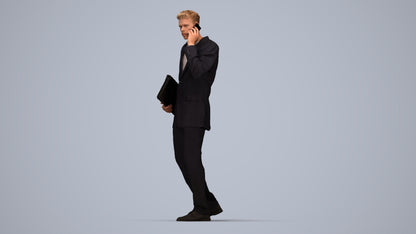 realistic 3D people man business, render-ready for V-Ray and Corona, FBX OBJ, top-down view render
