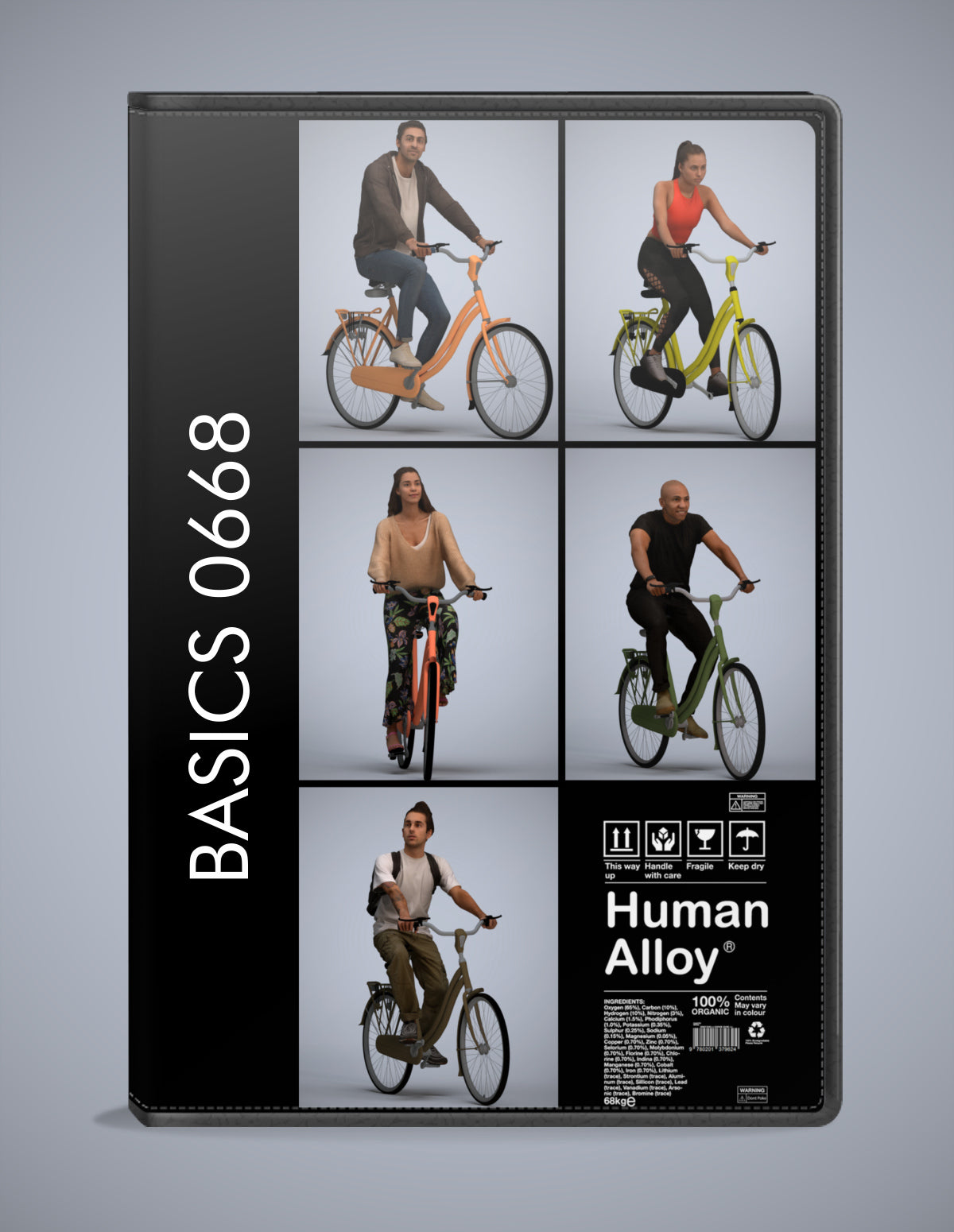 photogrammetry 3D people cycling collection, 5 realistic human models archviz FBX