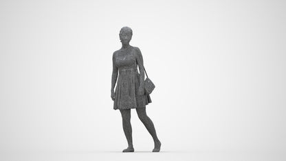 photogrammetry 3D woman formal formalaffairs, realistic human model archviz FBX, wireframe back view