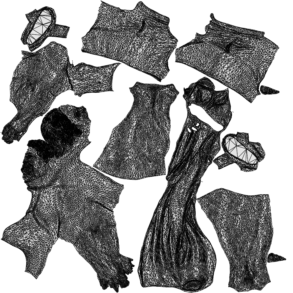 scanned 3D man pool, photogrammetry people for Enscape and V-Ray, wireframe top-down view