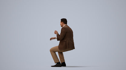 3D scanned man business, photorealistic archviz people for Enscape and SketchUp, three-quarter view render