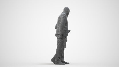 realistic 3D people senior woman business couple, render-ready for V-Ray and Corona, FBX OBJ, wireframe side view
