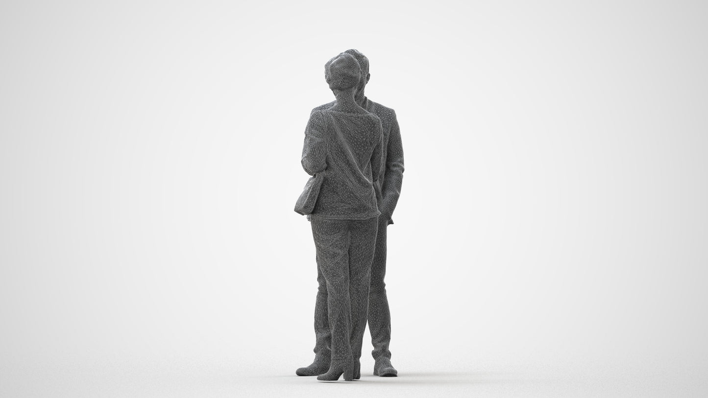 3D human model woman casual business, photogrammetry scanned person for archviz, square thumbnail
