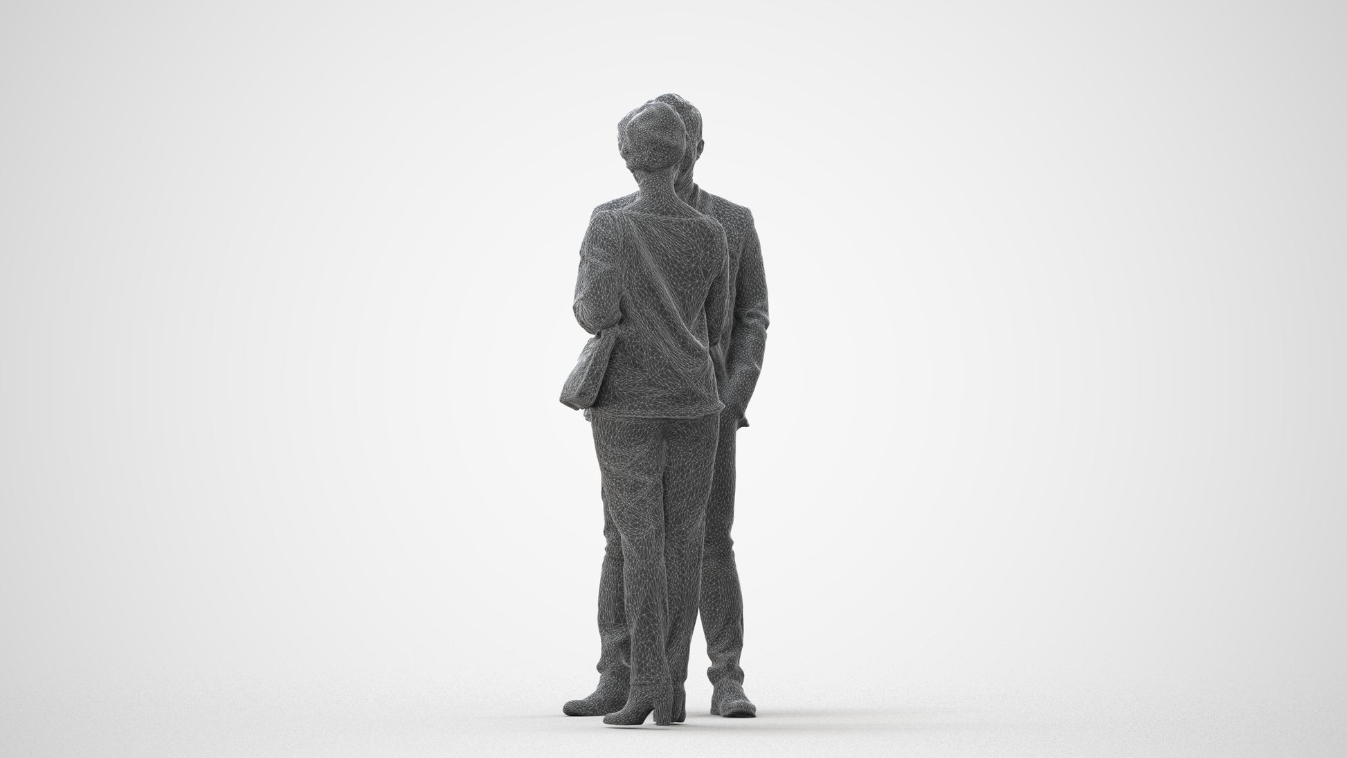 3D human model woman casual business, photogrammetry scanned person for archviz, square thumbnail