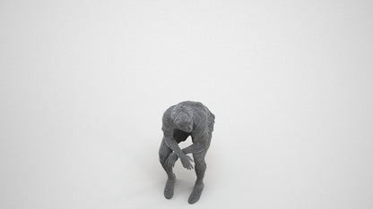 photogrammetry 3D man sport, realistic human model archviz FBX, wireframe three-quarter view