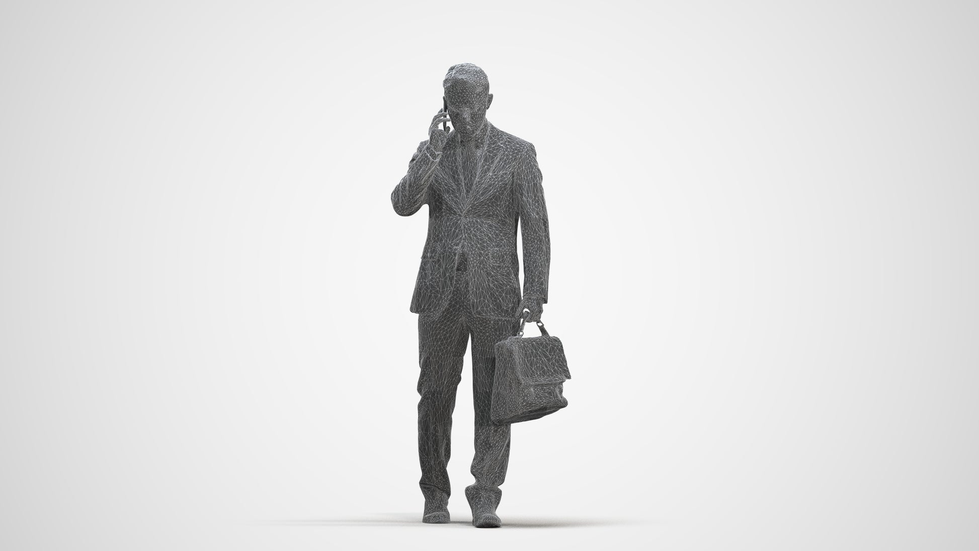 realistic 3D human man business, archviz people FBX OBJ for Blender, three-quarter front view render