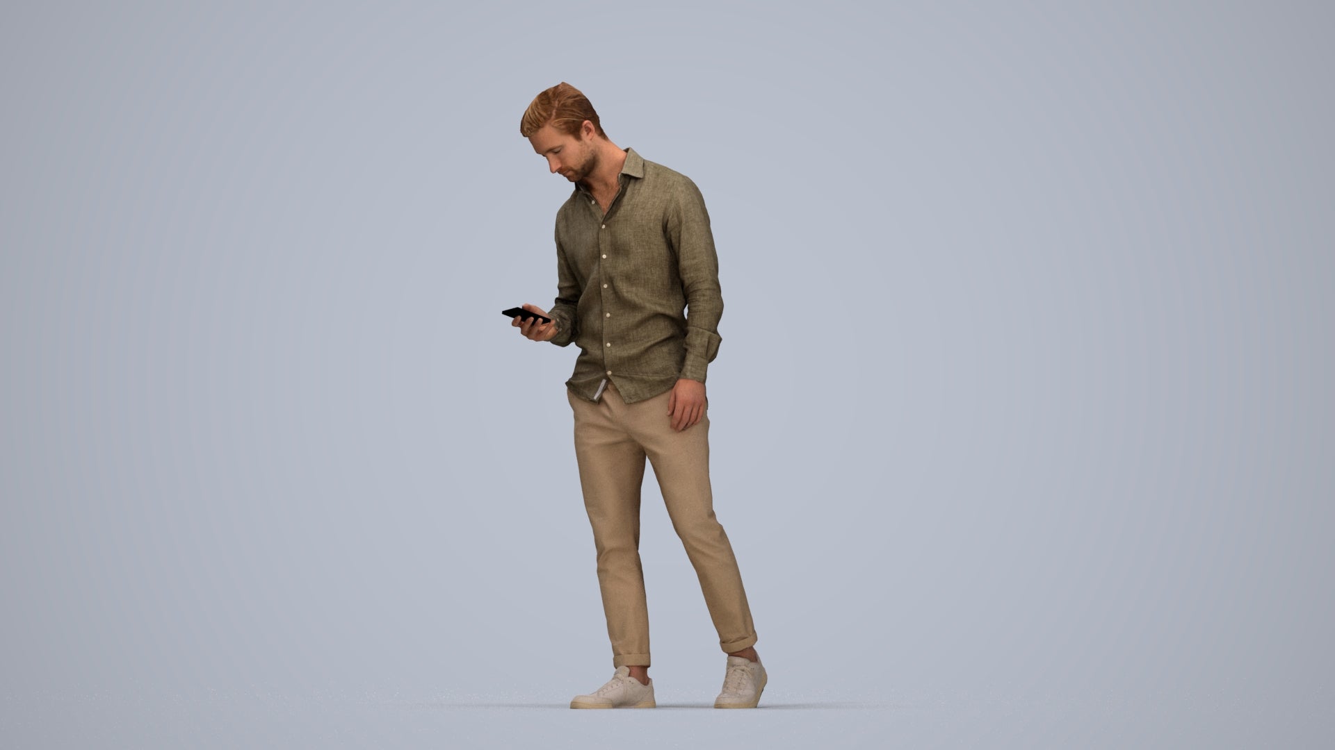 realistic 3D human man casual walking, archviz people FBX OBJ for Blender, top-down view render