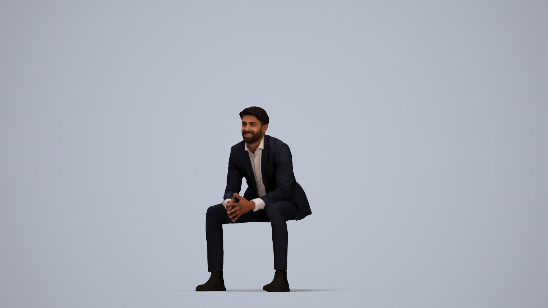 photogrammetry 3D man business, realistic human model archviz FBX, top-down view render