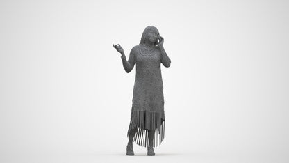 photogrammetry 3D woman casual standing, realistic human model archviz FBX, three-quarter front view render
