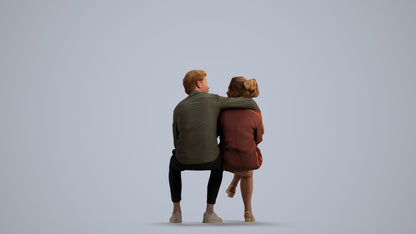 realistic 3D woman casual mix, scanned archviz people for Blender and 3ds Max, front view render
