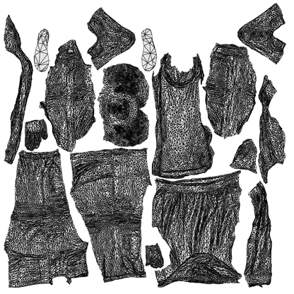 realistic 3D people man casual standing, render-ready for V-Ray and Corona, FBX OBJ, wireframe top-down view