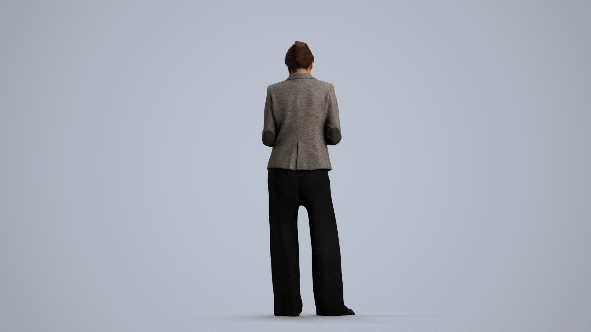 realistic 3D woman business, scanned archviz people for Blender and 3ds Max, front view render