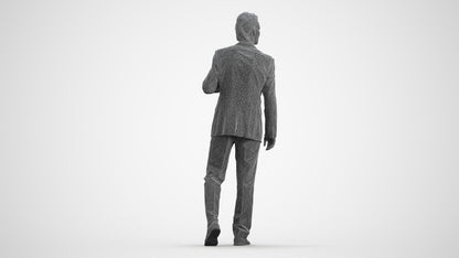 scanned 3D man business, photogrammetry people for Enscape and V-Ray, wireframe front view