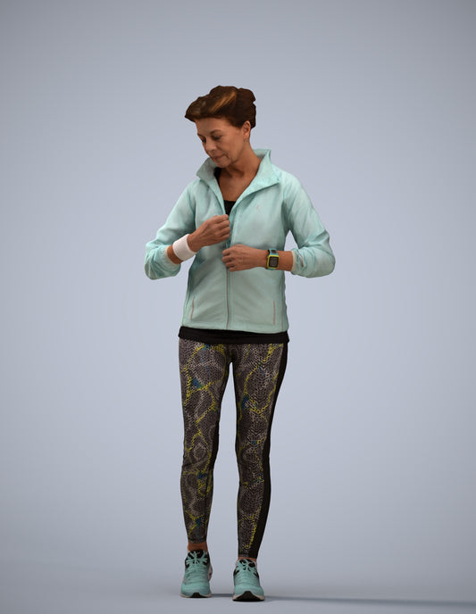 3D people model woman sport, scanned human for 3ds Max rendering