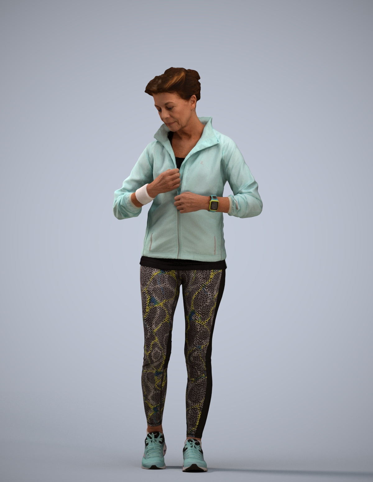 3D people model woman sport, scanned human for 3ds Max rendering