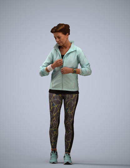 3D people model woman sport, scanned human for 3ds Max rendering