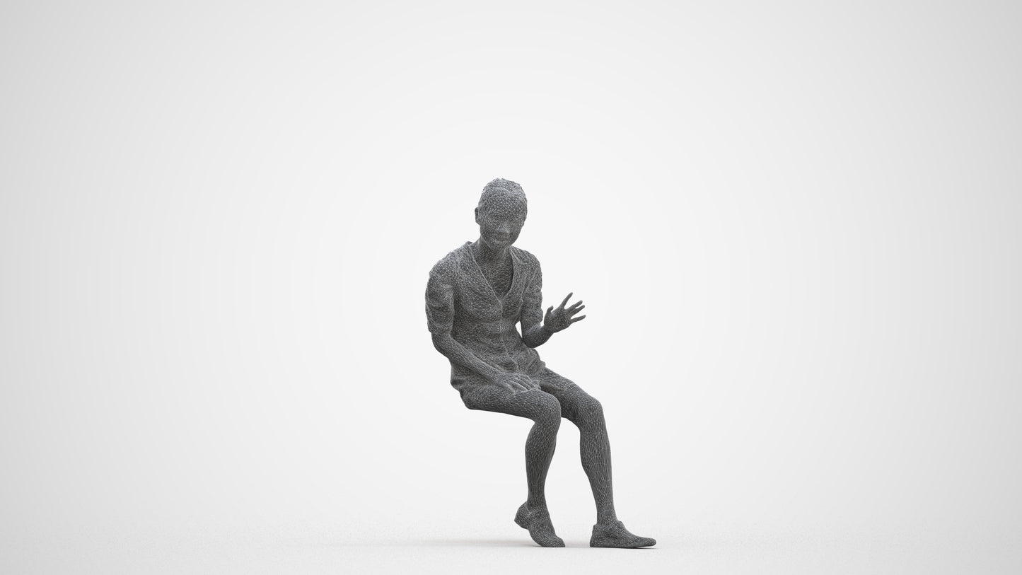 scanned 3D woman business, photogrammetry people for Enscape and V-Ray, three-quarter front view render