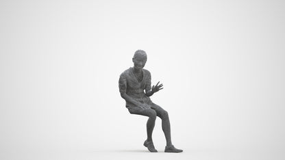 scanned 3D woman business, photogrammetry people for Enscape and V-Ray, three-quarter front view render