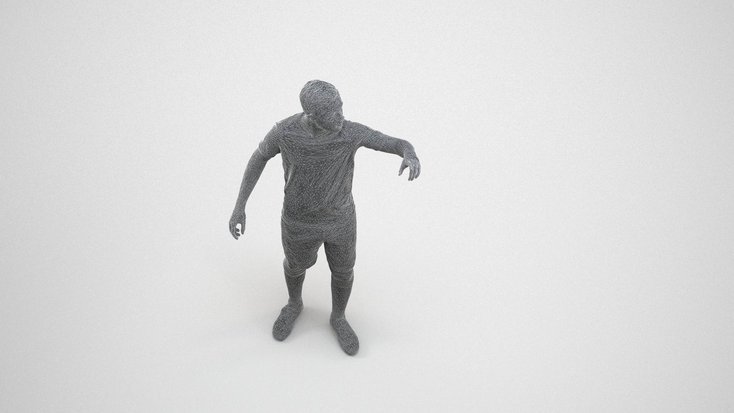 realistic 3D boy sport, scanned archviz people for Blender and 3ds Max, wireframe three-quarter view