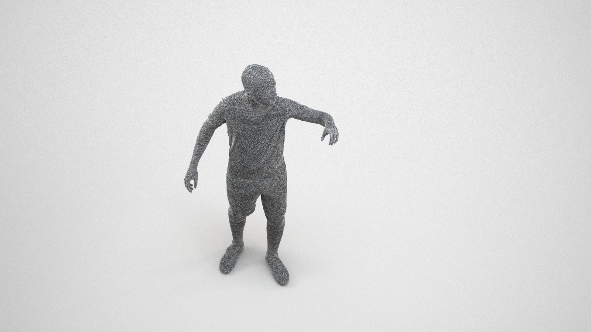 realistic 3D boy sport, scanned archviz people for Blender and 3ds Max, wireframe three-quarter view