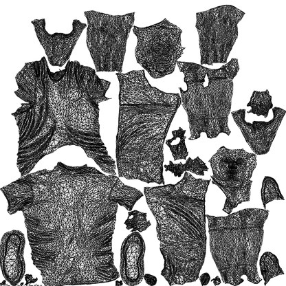 scanned 3D man sport, photogrammetry people for Enscape and V-Ray, wireframe top-down view