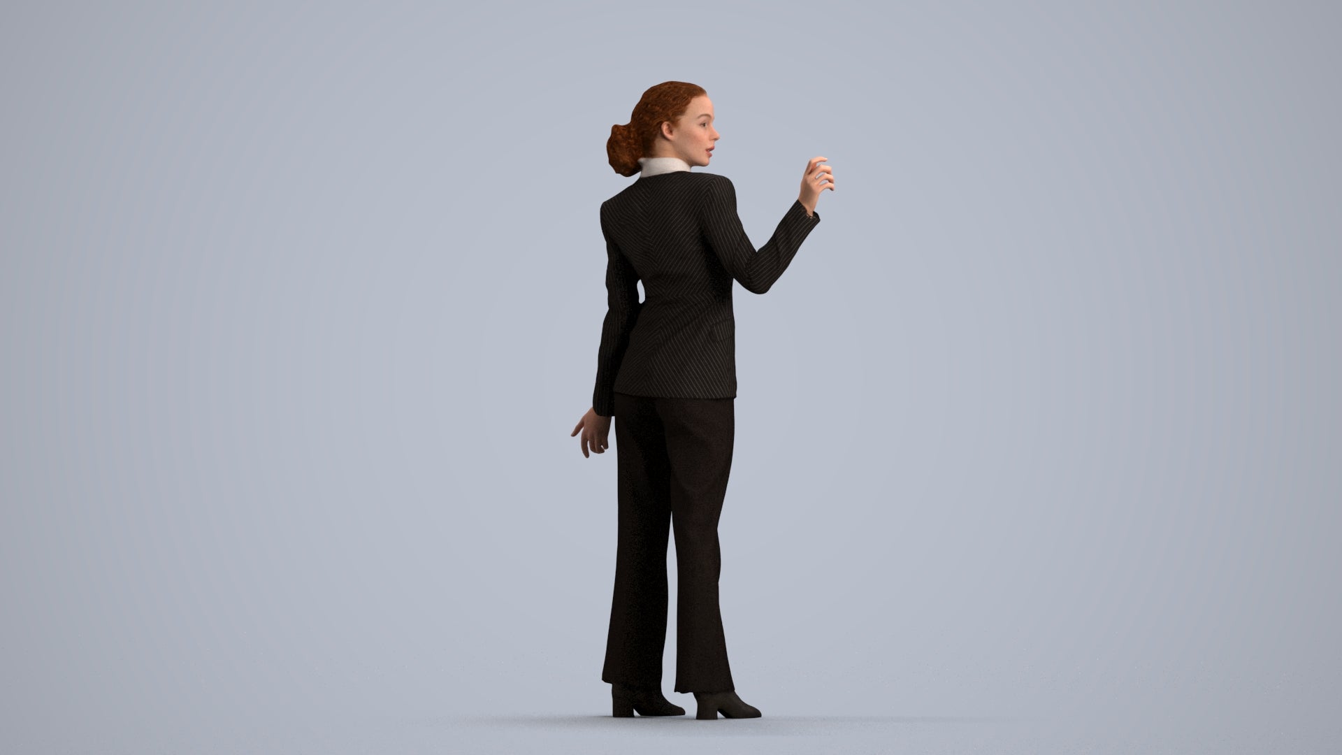 realistic 3D woman business, scanned archviz people for Blender and 3ds Max, front view render