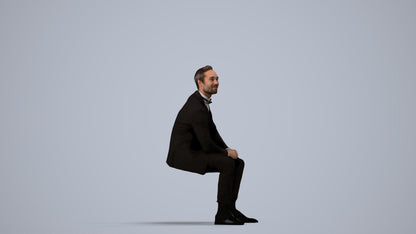 photogrammetry 3D man formal formalaffairs, realistic human model archviz FBX, side view render