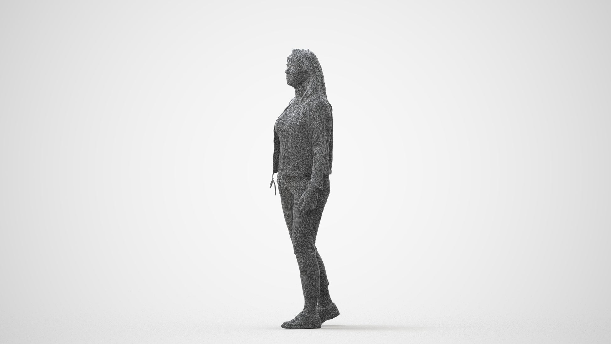 3D scanned woman walking casual, photorealistic archviz people for Enscape and SketchUp, square thumbnail