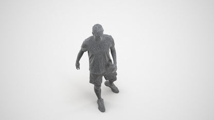 photogrammetry 3D man sport, realistic human model archviz FBX, wireframe three-quarter view