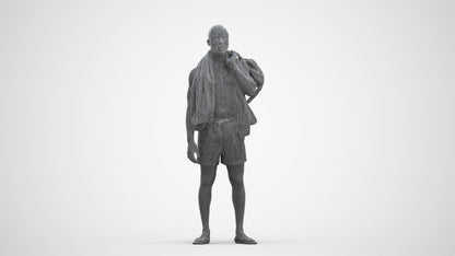 realistic 3D human man sport, archviz people FBX OBJ for Blender, three-quarter front view render