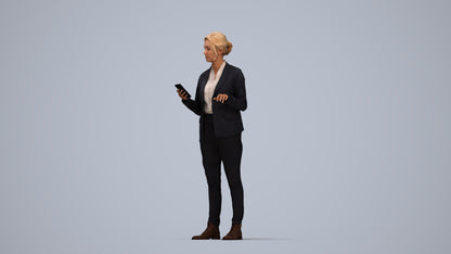 scanned 3D woman business, photogrammetry people for Enscape and V-Ray, top-down view render