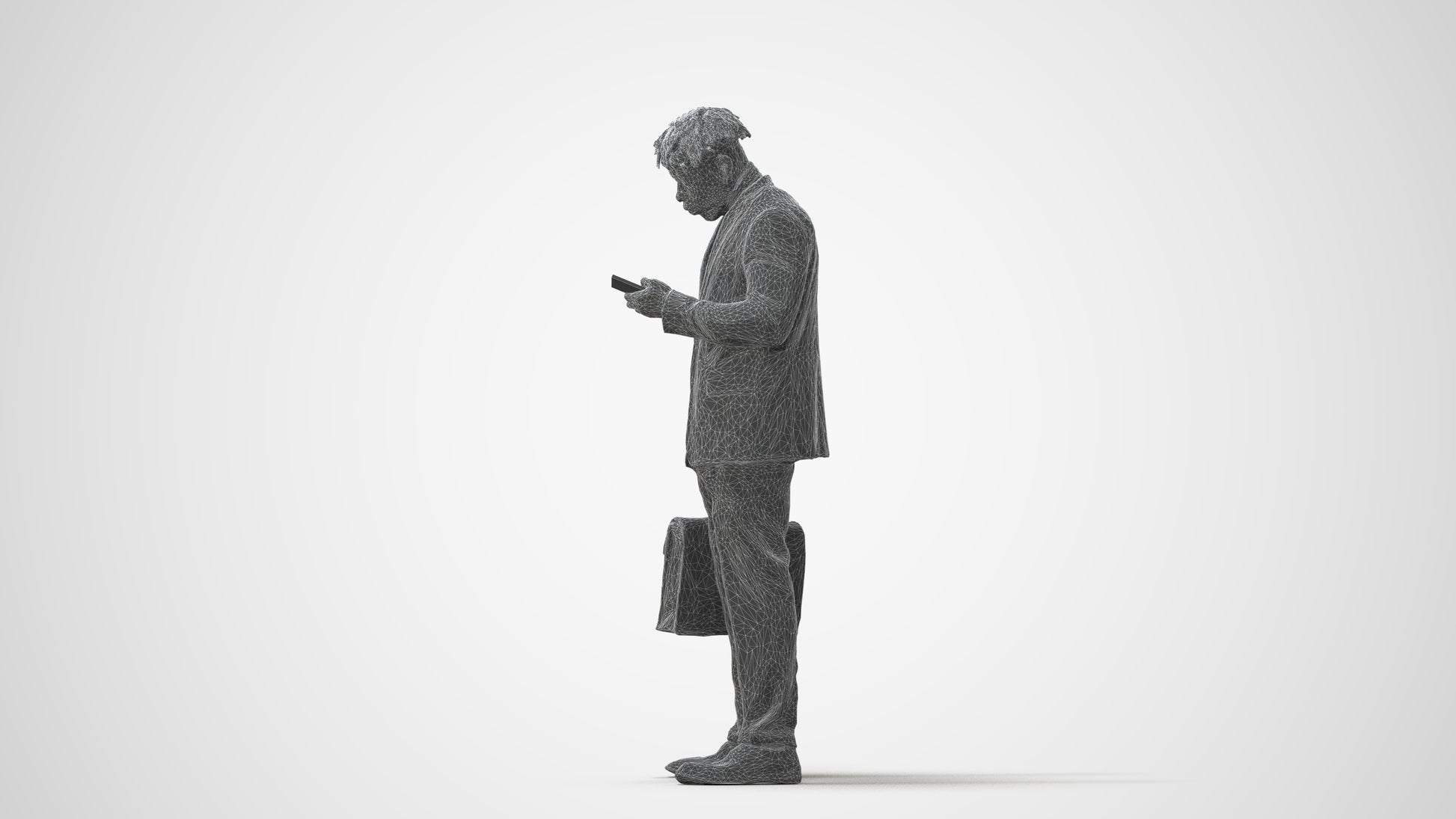 photogrammetry 3D man business standing, realistic human model archviz FBX, square thumbnail