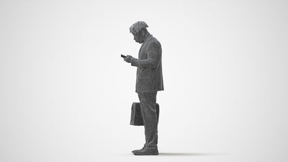 photogrammetry 3D man business standing, realistic human model archviz FBX, square thumbnail