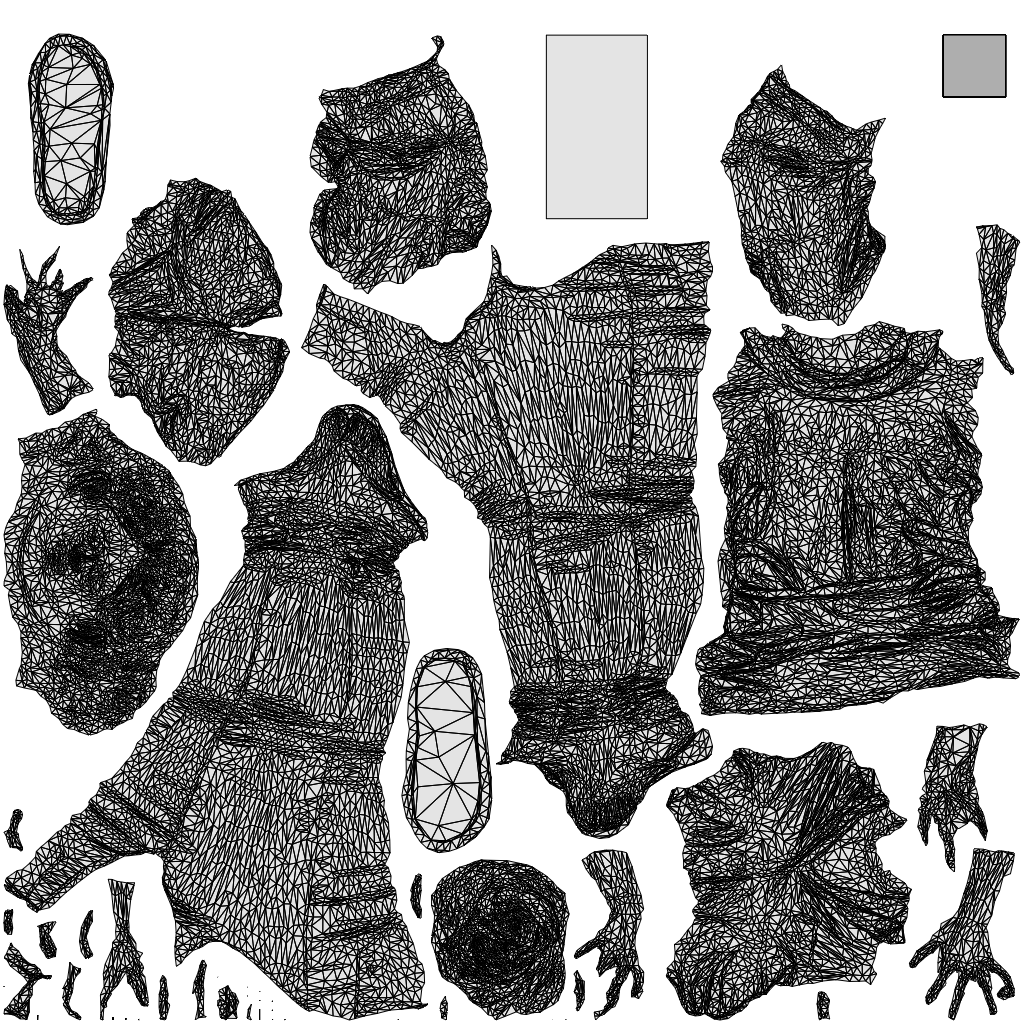 3D scanned woman standing casual, photorealistic archviz people for Enscape and SketchUp, wireframe top-down view