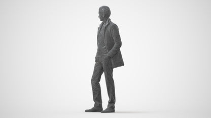 3D scanned man standing casual, photorealistic archviz people for Enscape and SketchUp, square thumbnail