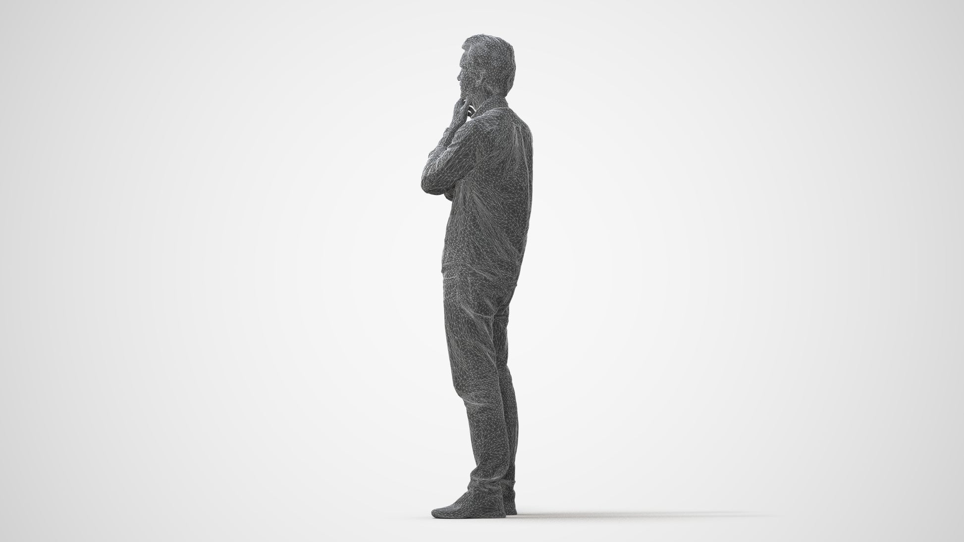 3D scanned man standing casual, photorealistic archviz people for Enscape and SketchUp, square thumbnail