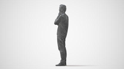 3D scanned man standing casual, photorealistic archviz people for Enscape and SketchUp, square thumbnail
