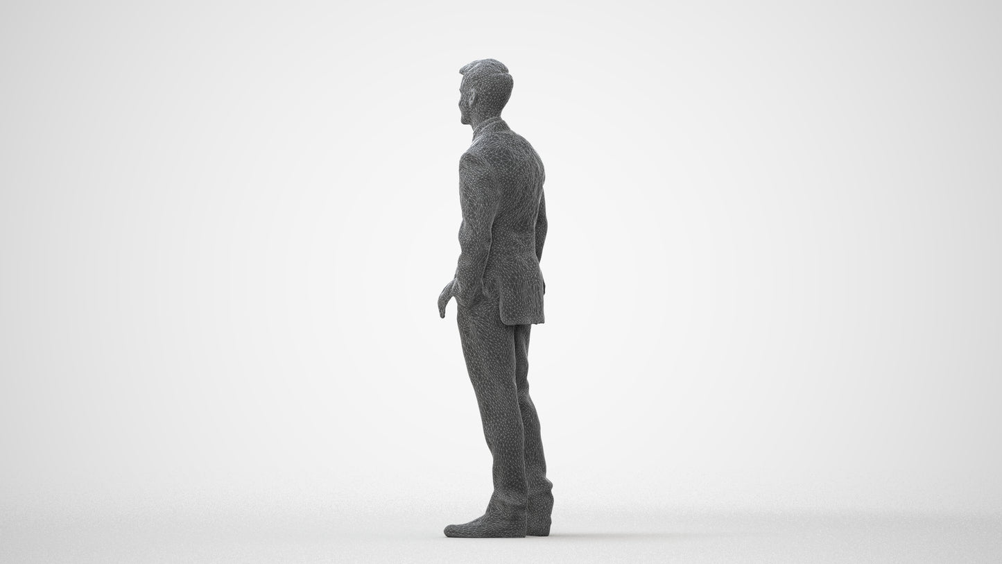realistic 3D man business, scanned archviz people for Blender and 3ds Max, square thumbnail