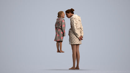 realistic 3D people girl casual kids, render-ready for V-Ray and Corona, FBX OBJ, front view render
