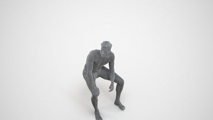 realistic 3D people man pool, render-ready for V-Ray and Corona, FBX OBJ, wireframe three-quarter view