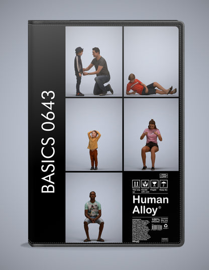 5 3D scanned people kids, photorealistic archviz pack for Enscape and SketchUp
