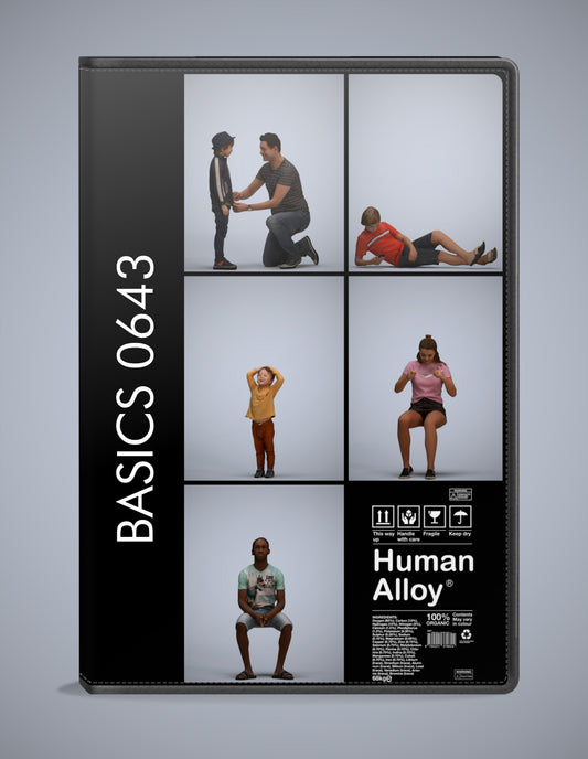 5 3D scanned people kids, photorealistic archviz pack for Enscape and SketchUp