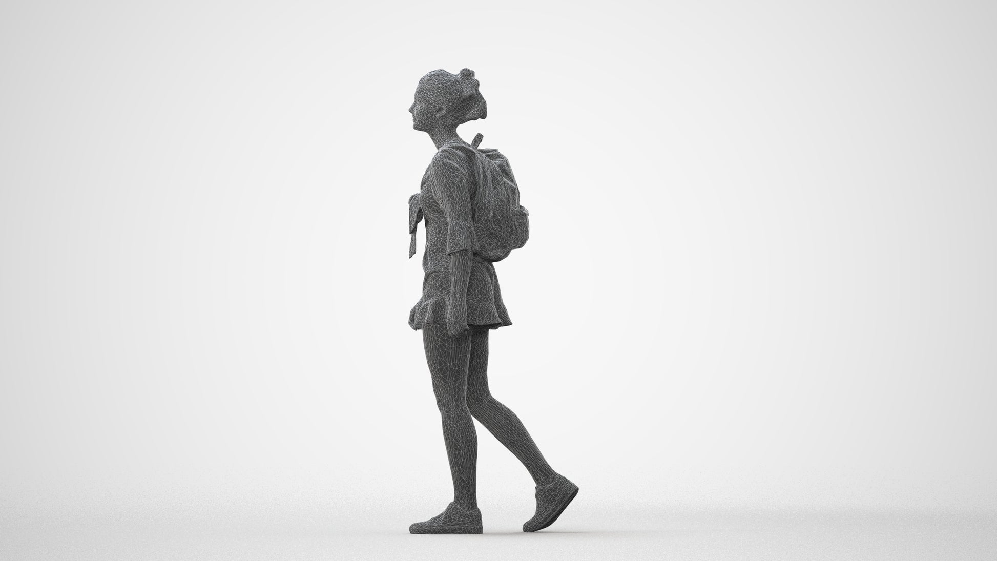 realistic 3D people girl casual kids, render-ready for V-Ray and Corona, FBX OBJ, square thumbnail